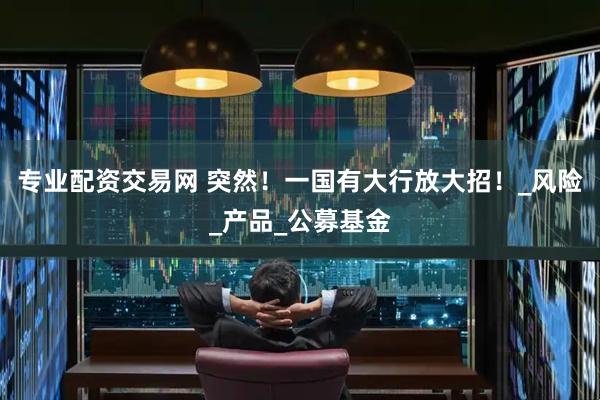 专业配资交易网 突然！一国有大行放大招！_风险_产品_公募基金