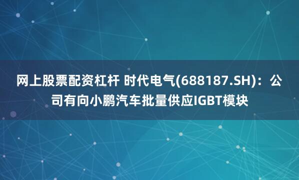 网上股票配资杠杆 时代电气(688187.SH)：公司有向小鹏汽车批量供应IGBT模块
